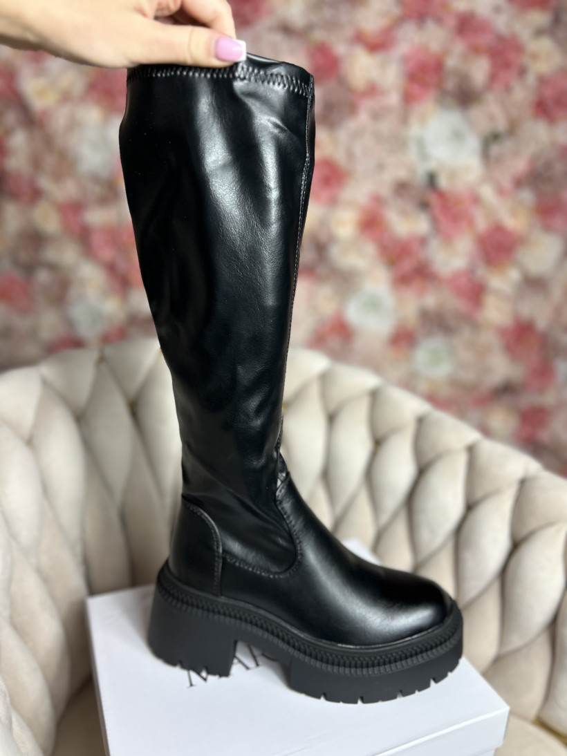 B* kozaki ekoskóra czarne PU