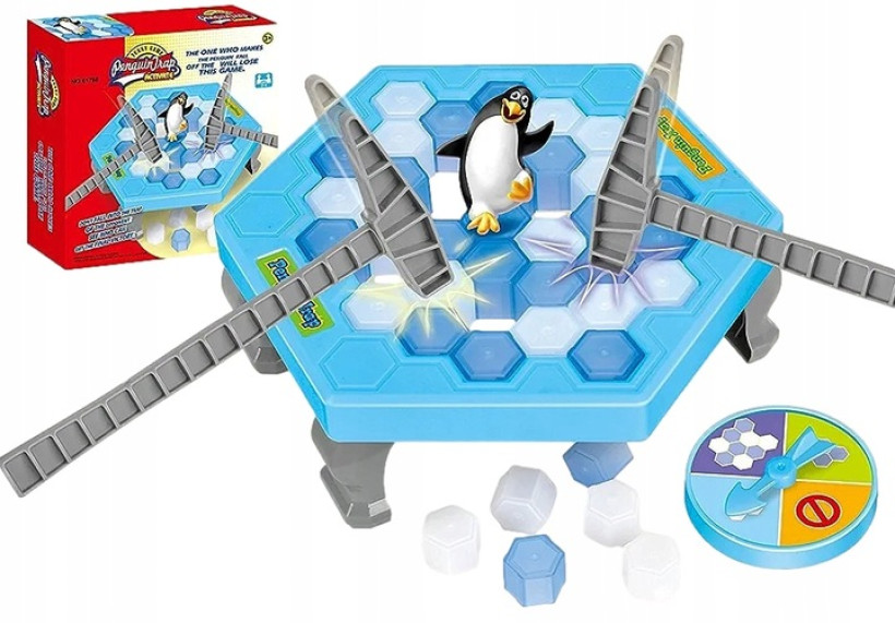 PINGWIN NA LODOWEJ PUŁAPCE GRA RODZINNA ZRĘCZNOŚCIOWA LOGICZNA EDUKACYJNA