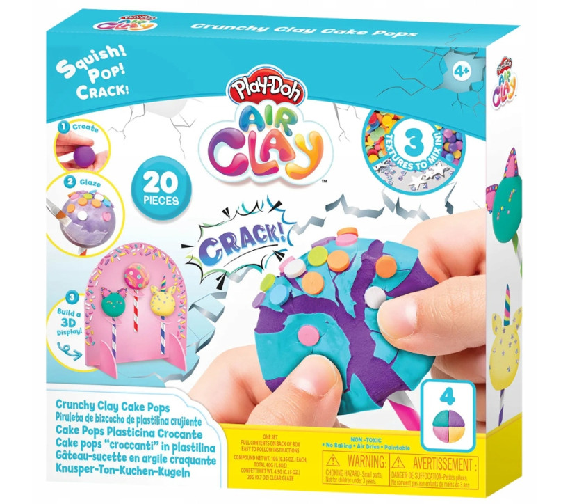 CIASTOLINA PLAY-DOH AIR CLAY ZESTAW CAKE POPS LIZAK PIANKOLINA + AKCESORIA