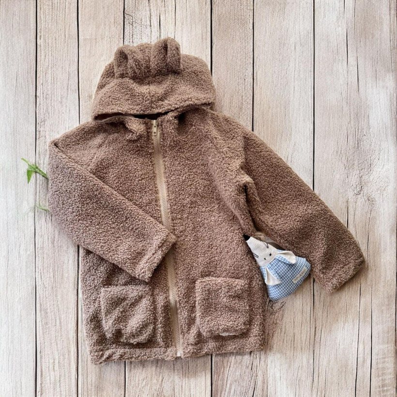 BLUZA BEŻOWA BARANEK W CAŁOŚCI PODSZYTA PODSZEWKĄ AURI&ROZI 