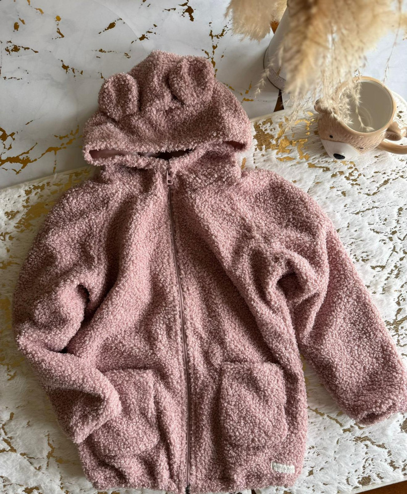 BLUZA RÓŻOWA BARANEK W CAŁOŚCI PODSZYTA PODSZEWKĄ AURI&ROZI