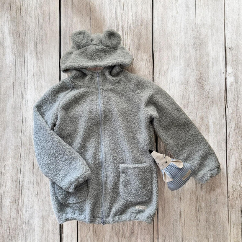 BLUZA NIEBIESKA BARANEK W CAŁOŚCI PODSZYTA PODSZEWKĄ AURI&ROZI 