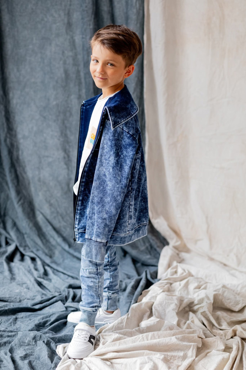 BLUZA BOMBERKA DEKATYZOWANA CIEMNY NIEBIESKI NUNU