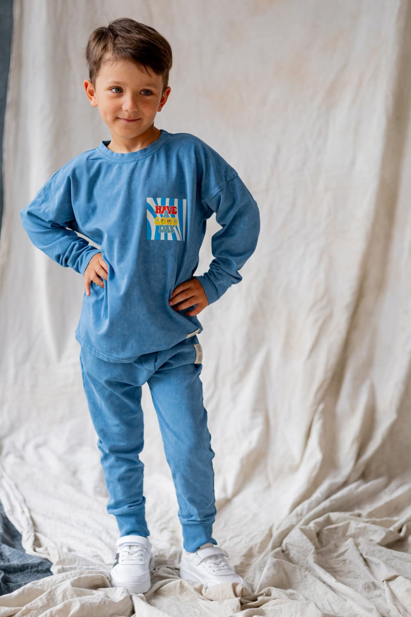 BLUZA OVER VINTAGE DEKATYZOWANA NIEBIESKA NUNU !! UWAGA - WYSYŁKA OK. 15 WRZEŚNIA