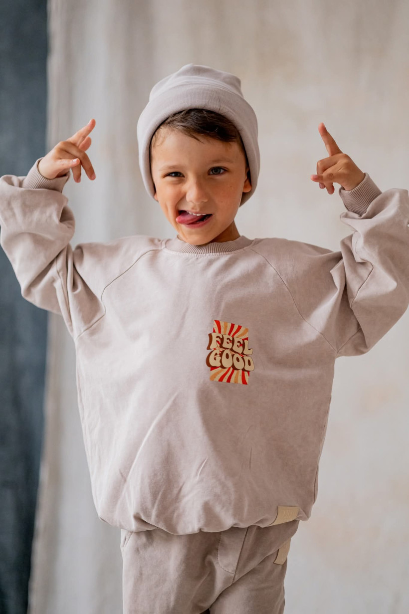 BLUZA OVER VINTAGE DEKATYZOWANA BEŻ NUNU !! UWAGA - WYSYŁKA OK. 15 WRZEŚNIA