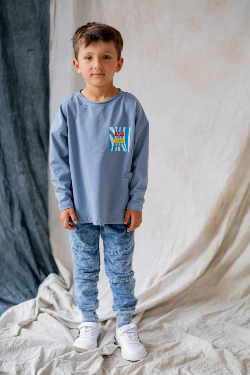 LONG NIEBIESKI OVER Z KIESZONKĄ NUNU