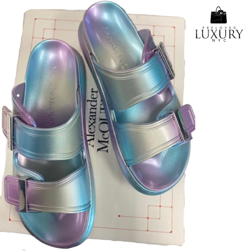 ALEXANDER MCQUEEN Sandal Rubber Birke Transparent Iridescent Size 38