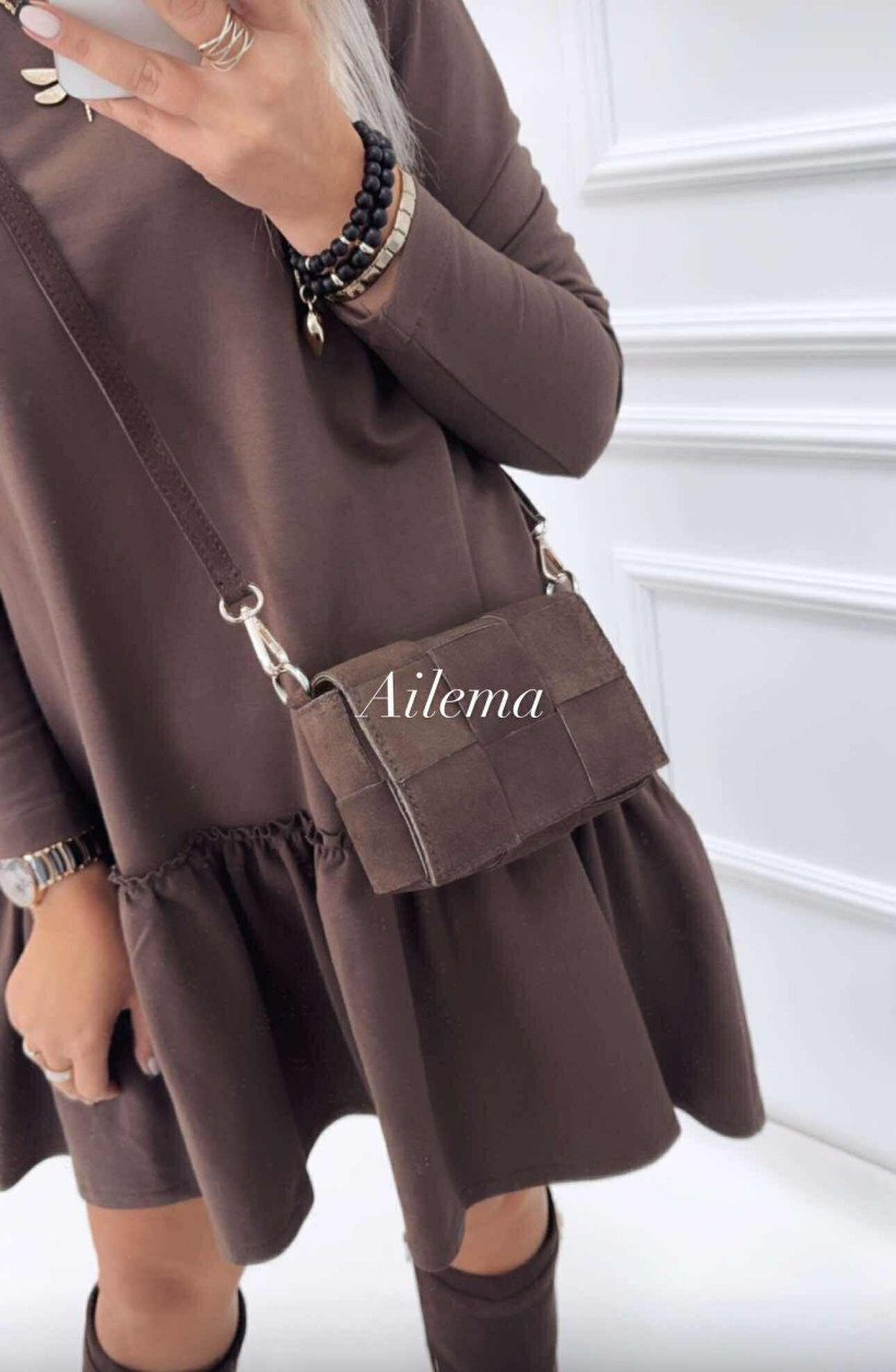 Torebeczka skórzana ab2166 przeplatana