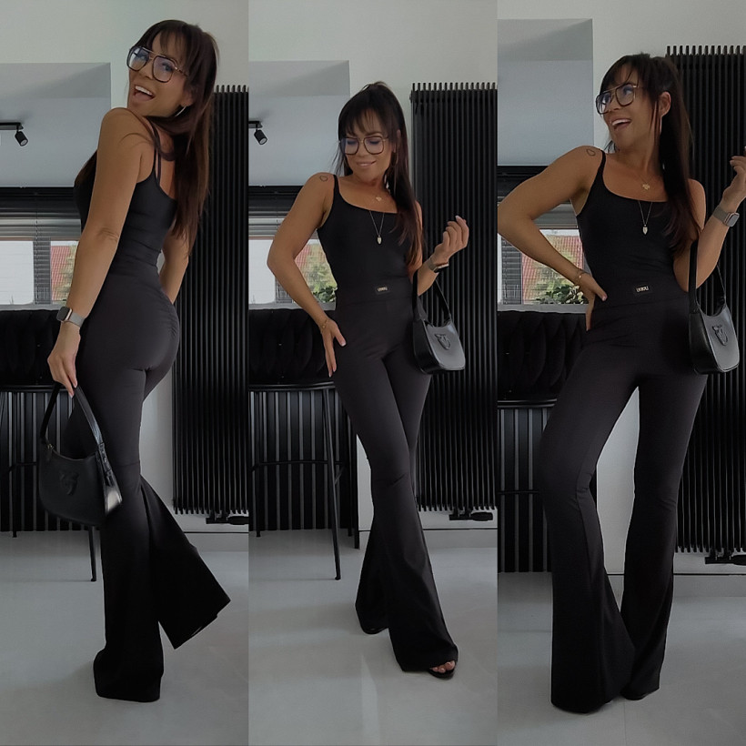 PREORDER Z WYSYŁKĄ OD 29.08 Legginsy Lycra Dzwony Push Up Luis Czarne