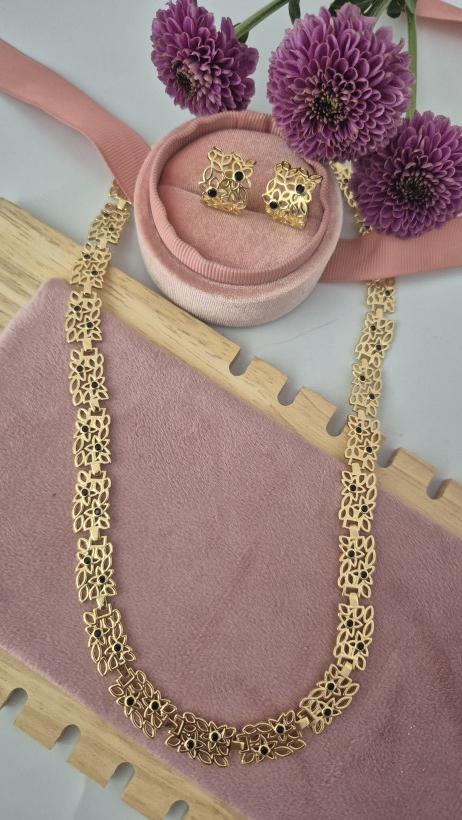 kolia czarna cyrkonia 