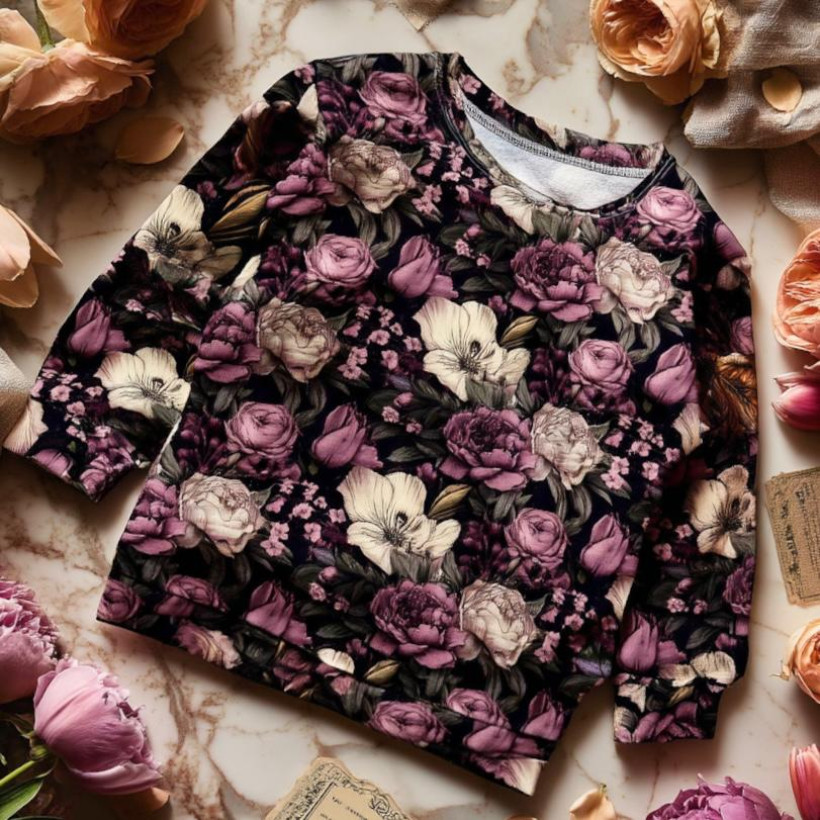 BLUZA PEONIE NA CIEMNYM TLE CHRISMA