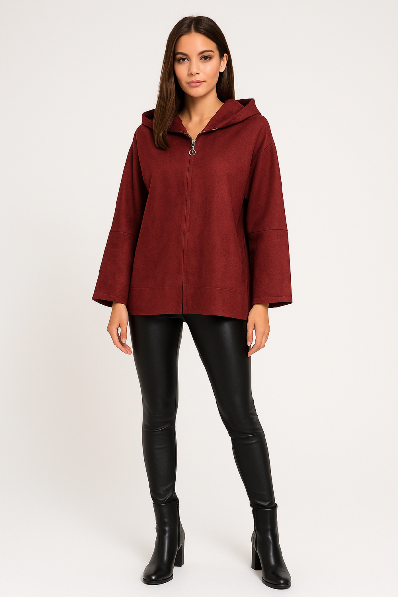 PŁASZCZYK ZAMSZOWY LASEROWO CIĘTY