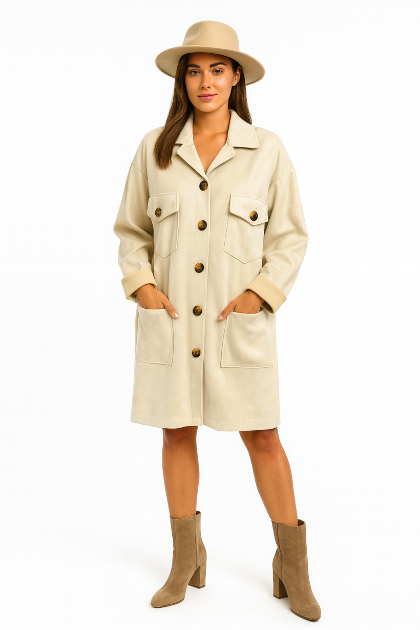 PŁASZCZ KIESZEŃ GUZIK