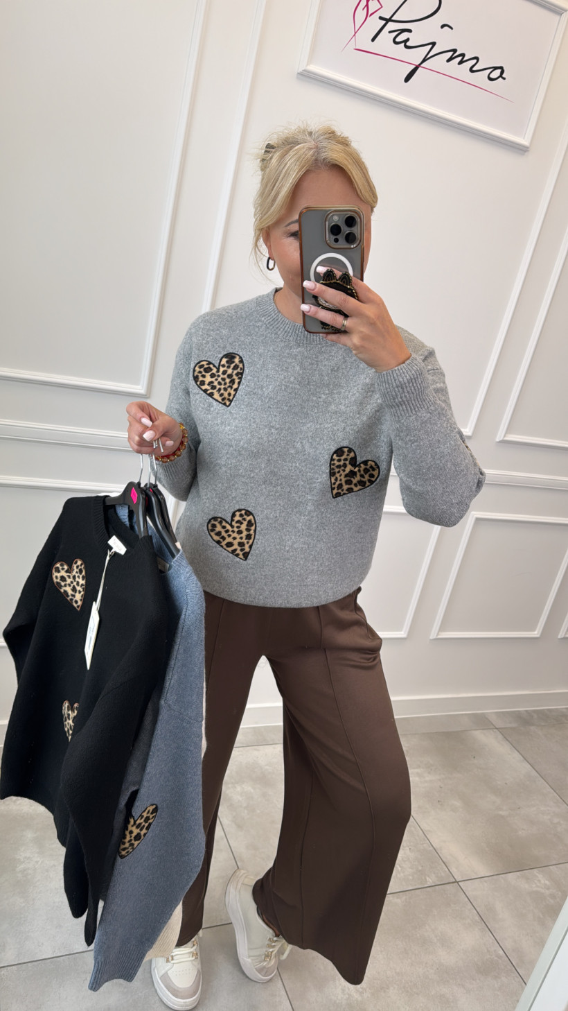 Sweter panterkowe serduszka 13282