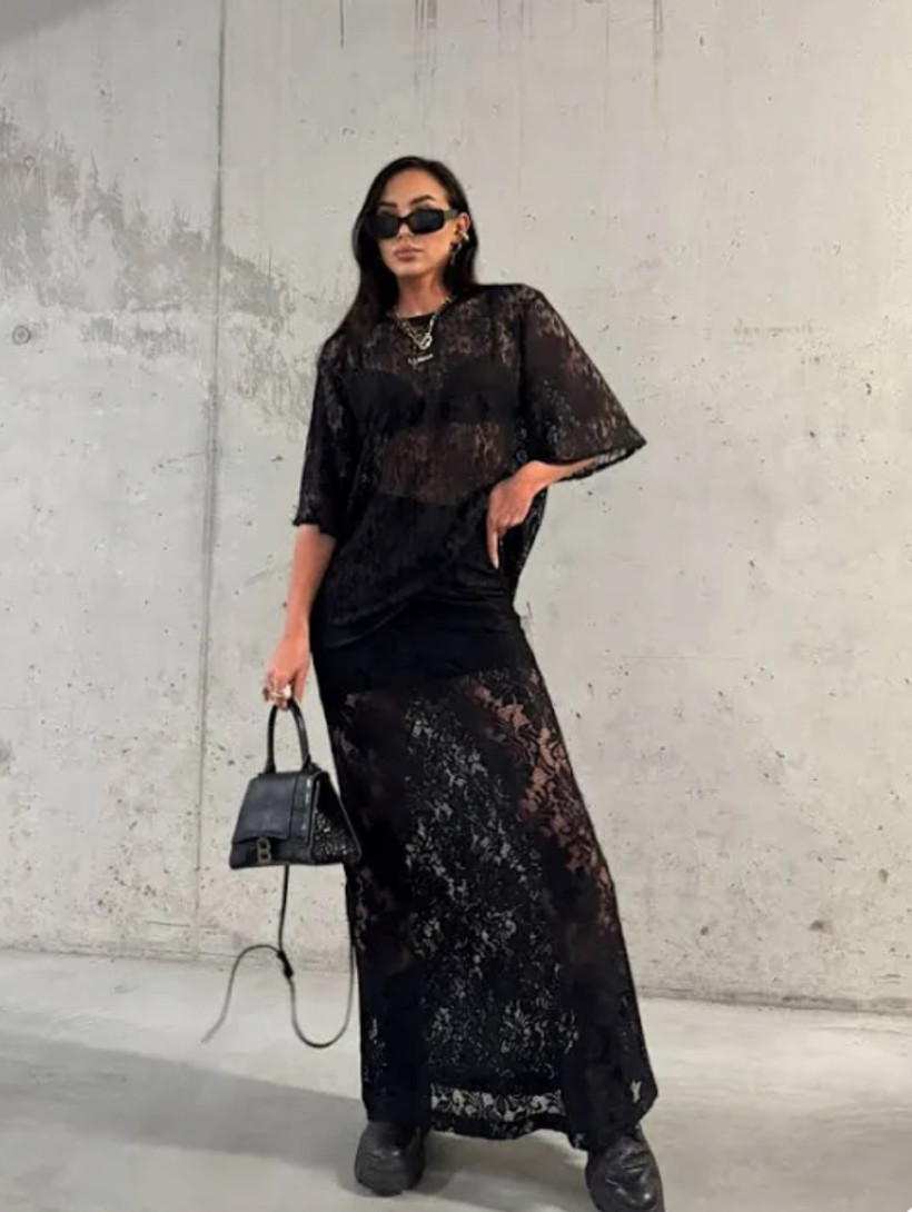 LA MILLA SPÓDNICA KORONKA CZARNA