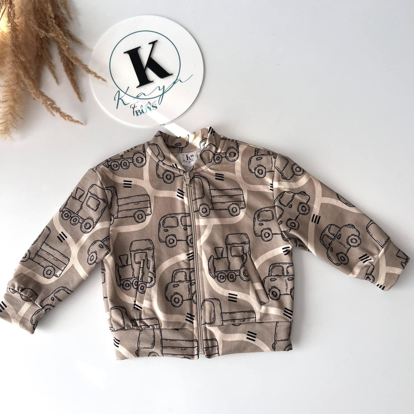 Bluza dziecięca Kaya - Auta beżowa