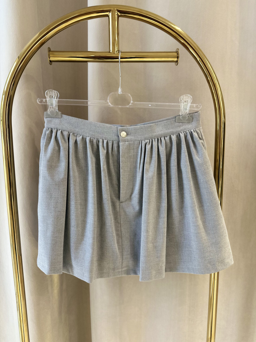 LA MILLA SPÓDNICZKA SZARA SREBRNY GUZIK