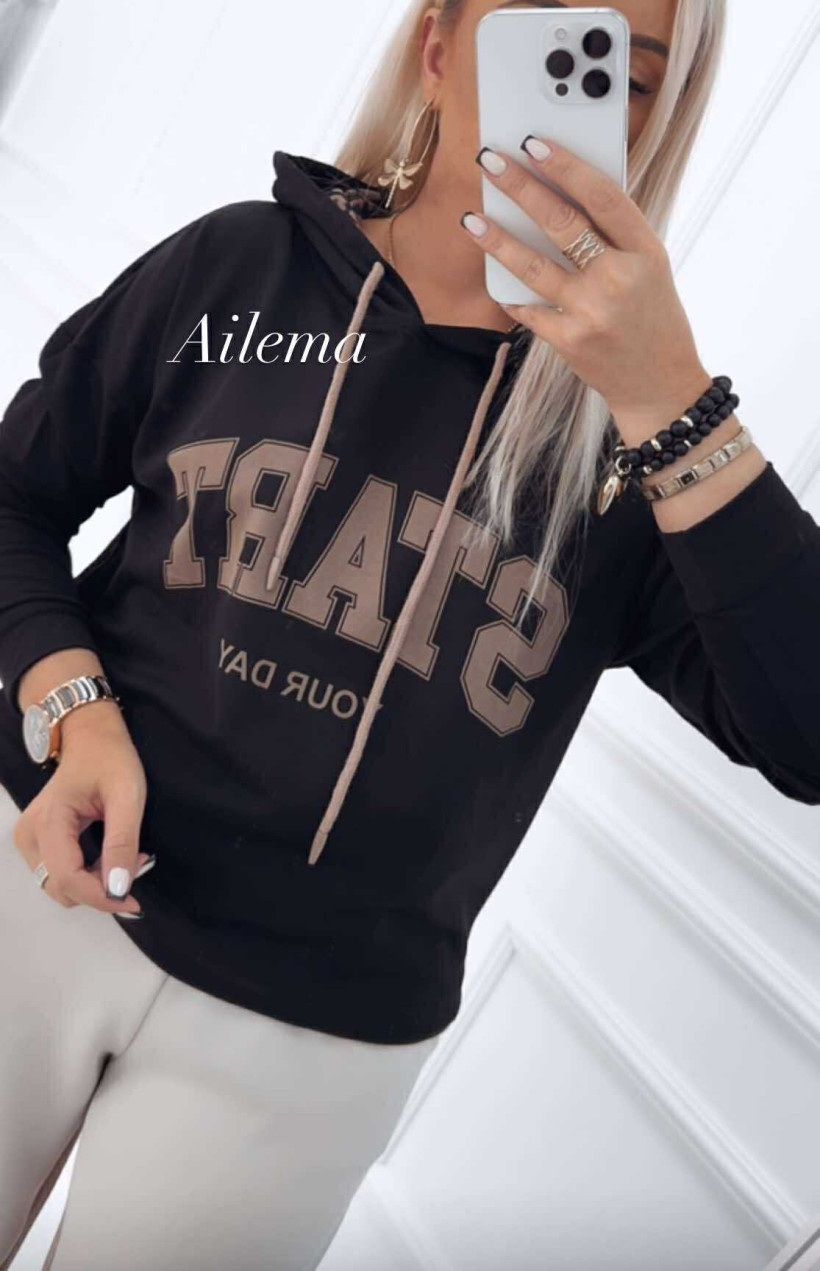 Bluza z kapturem Megi B0829 napis