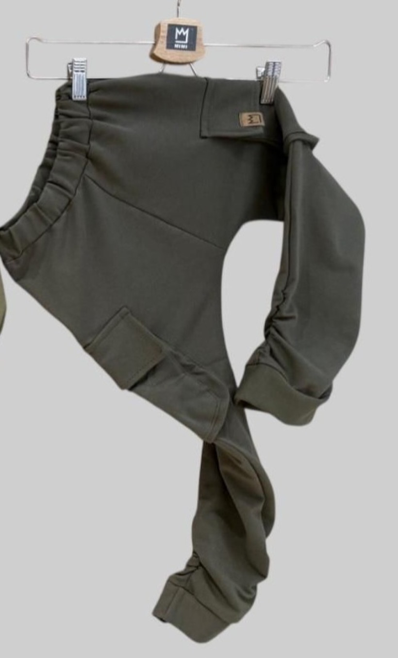 SPODNIE BOJÓWKI KHAKI Z ZAMKIEM MIMI