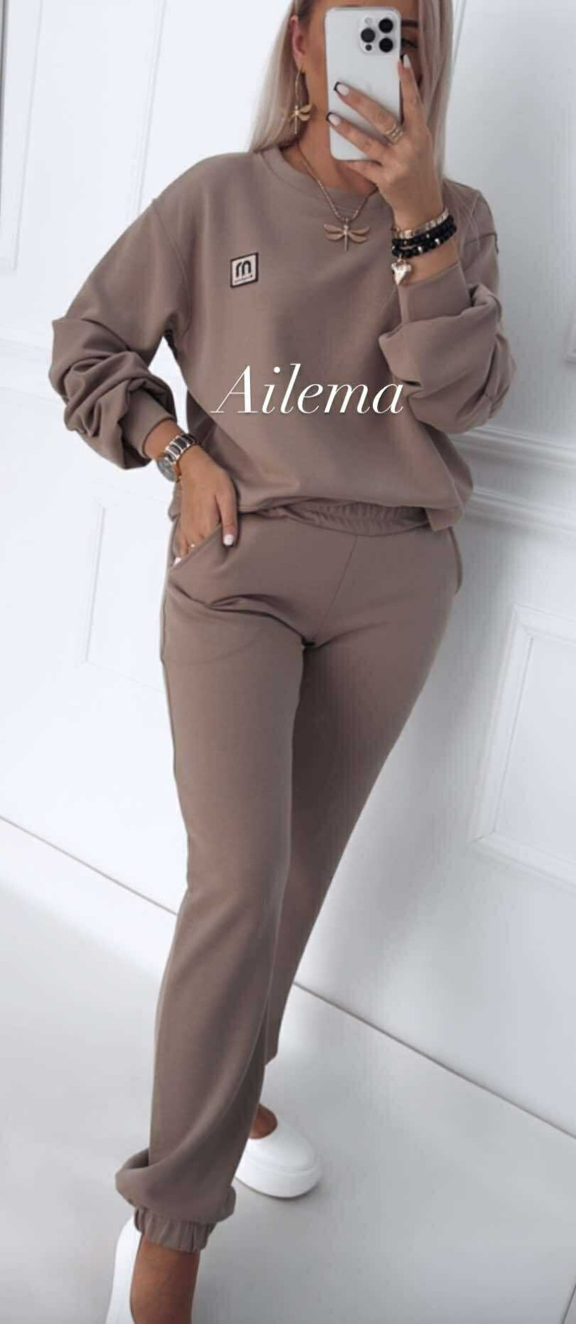 Komplet bluza ściągane rękawy kk35 i spodnie 
