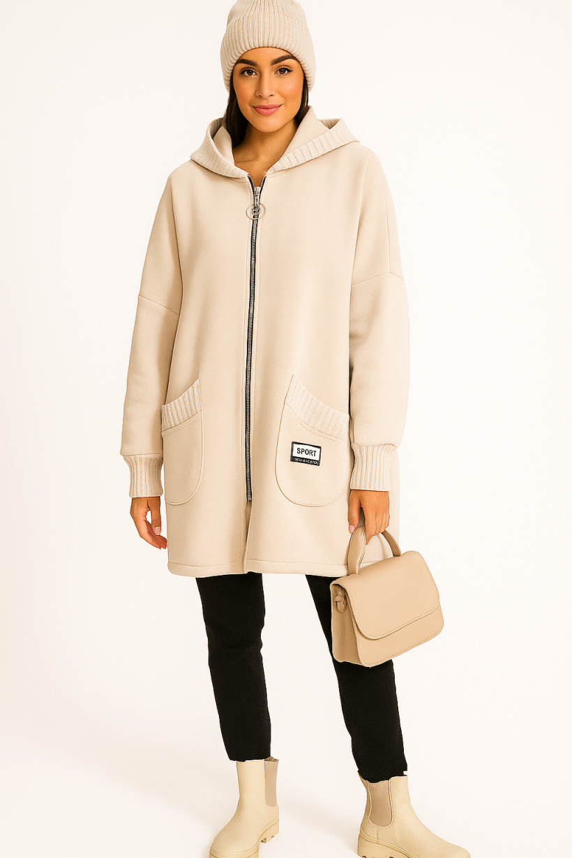 BLUZA KIESZENIE ŚCIAGACZ RĘKAW KAPTUR