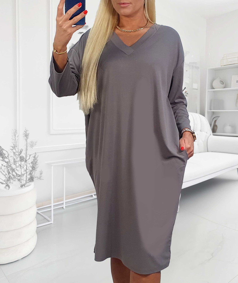 Sportowa sukienka damska Plus Size Klara - fango