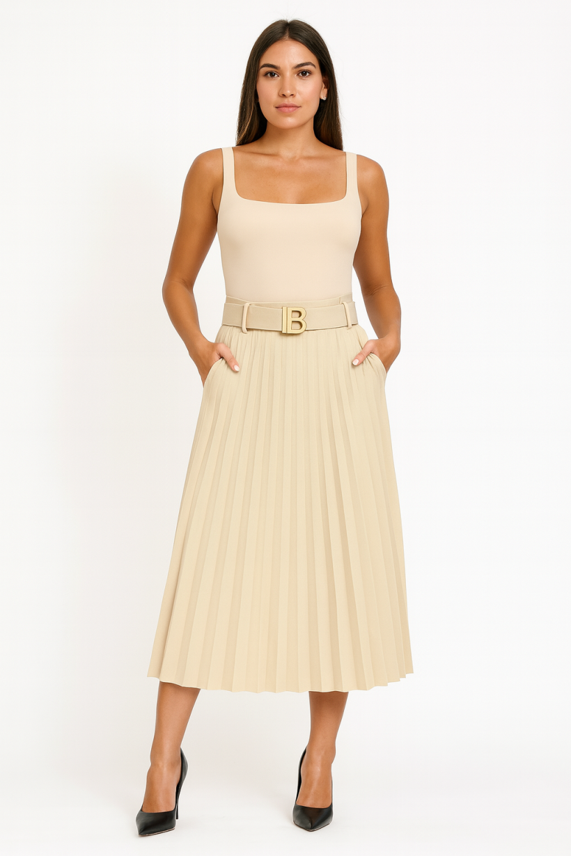 SPÓDNICA PASEK PLISOWANA