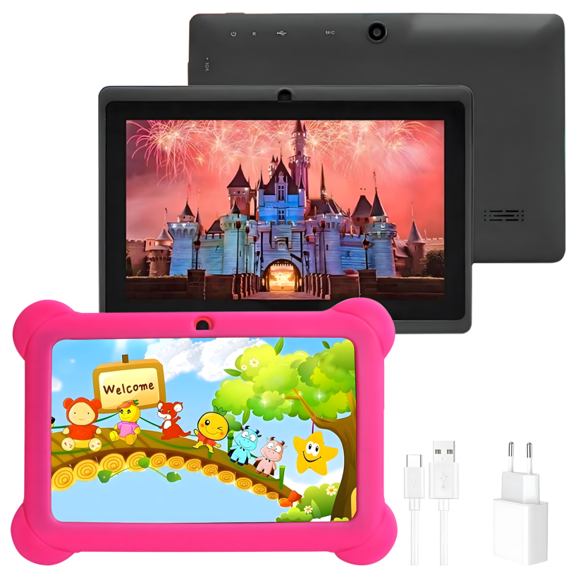 Tablet Edukacyjny 7" dla Dzieci – Android, WiFi, Etui, Gry i Bajki