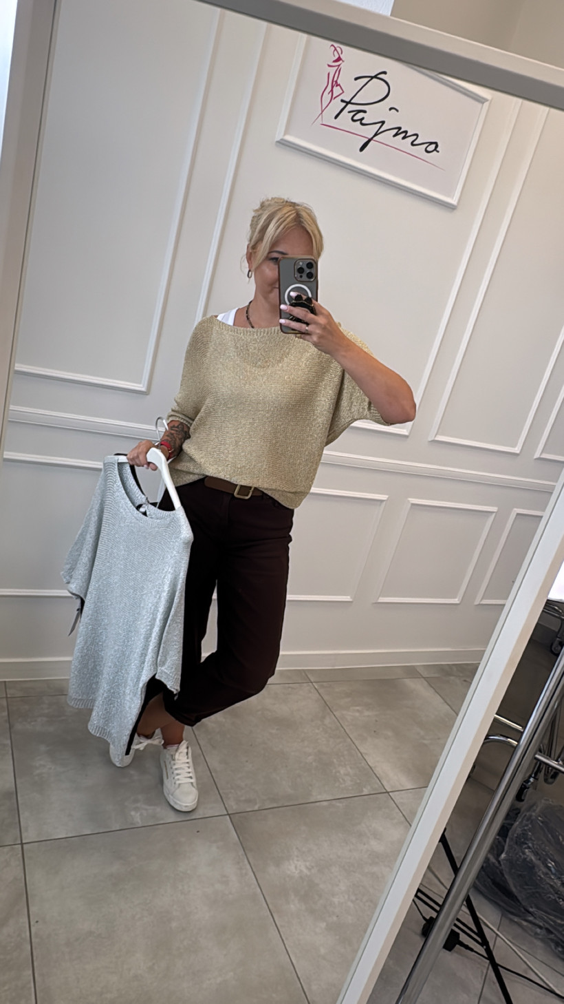 Sweter złota nitka 13310