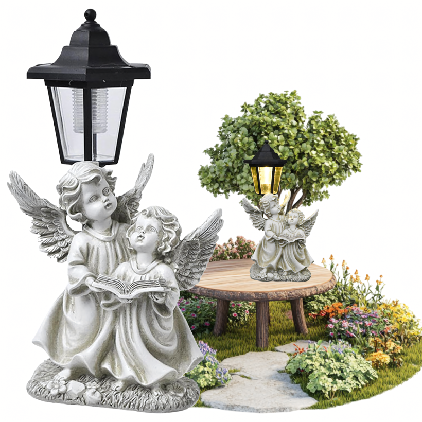 Lampa Solarna Anioł – Lampion Dekoracyjny do Ogrodu i na Cmentarz 33,5cm