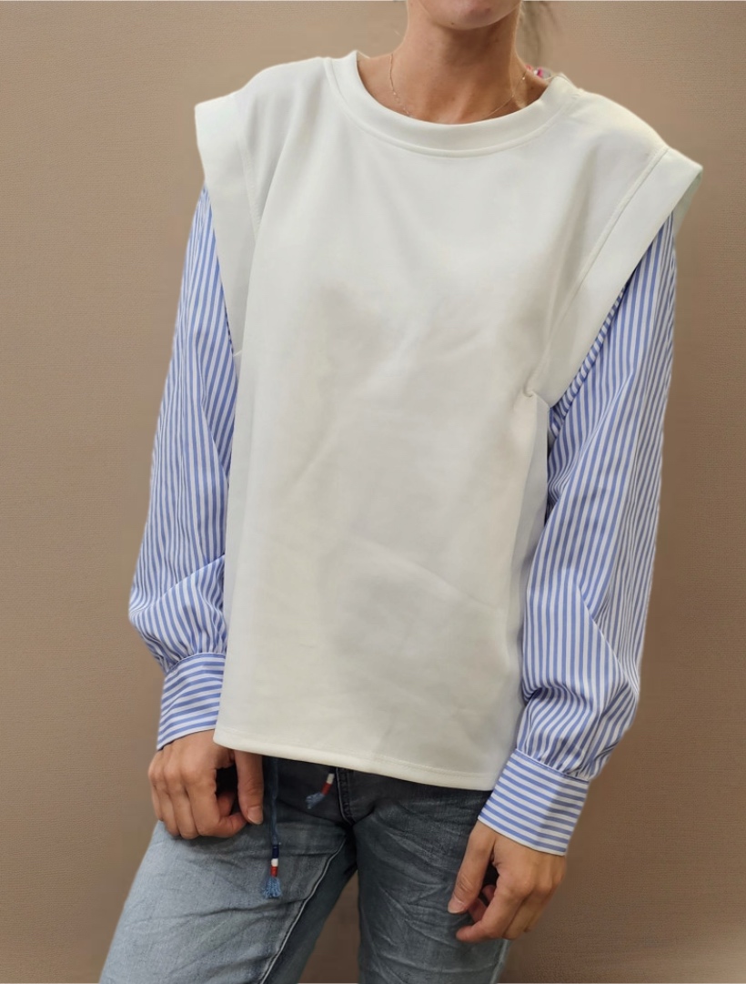 PULL EFFET CHEMISE TU 36 AU 44