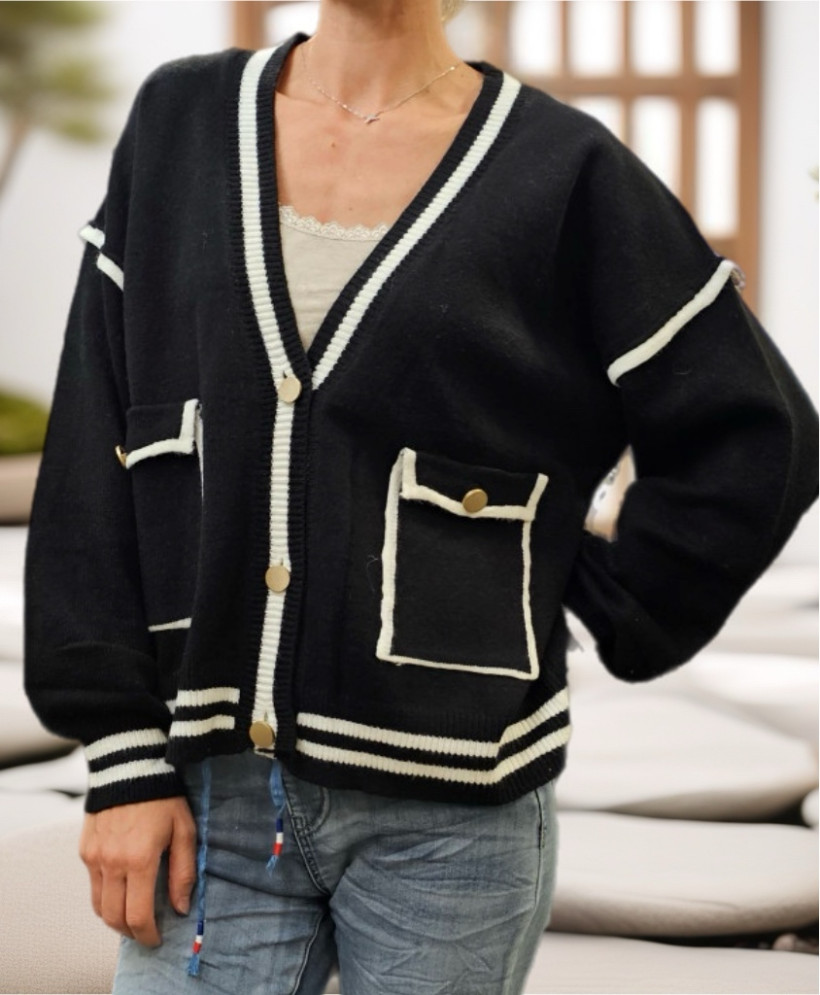 GILET BI-COLORE SONIA TU 36 AU 46