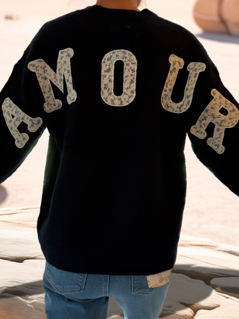 PULL COEUR AMOUR TU 36 AU 44
