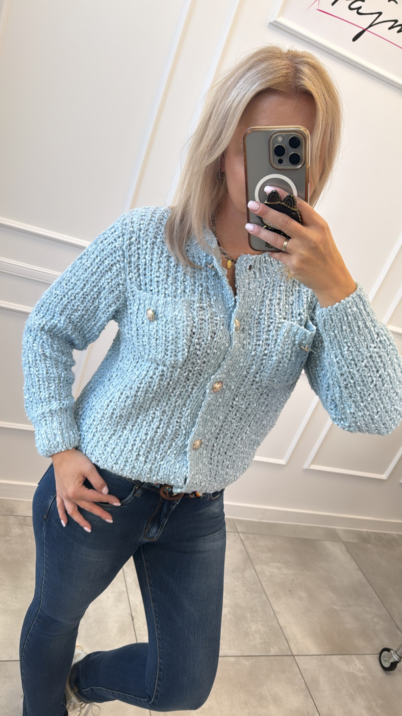 Sweter złote guziki 13320