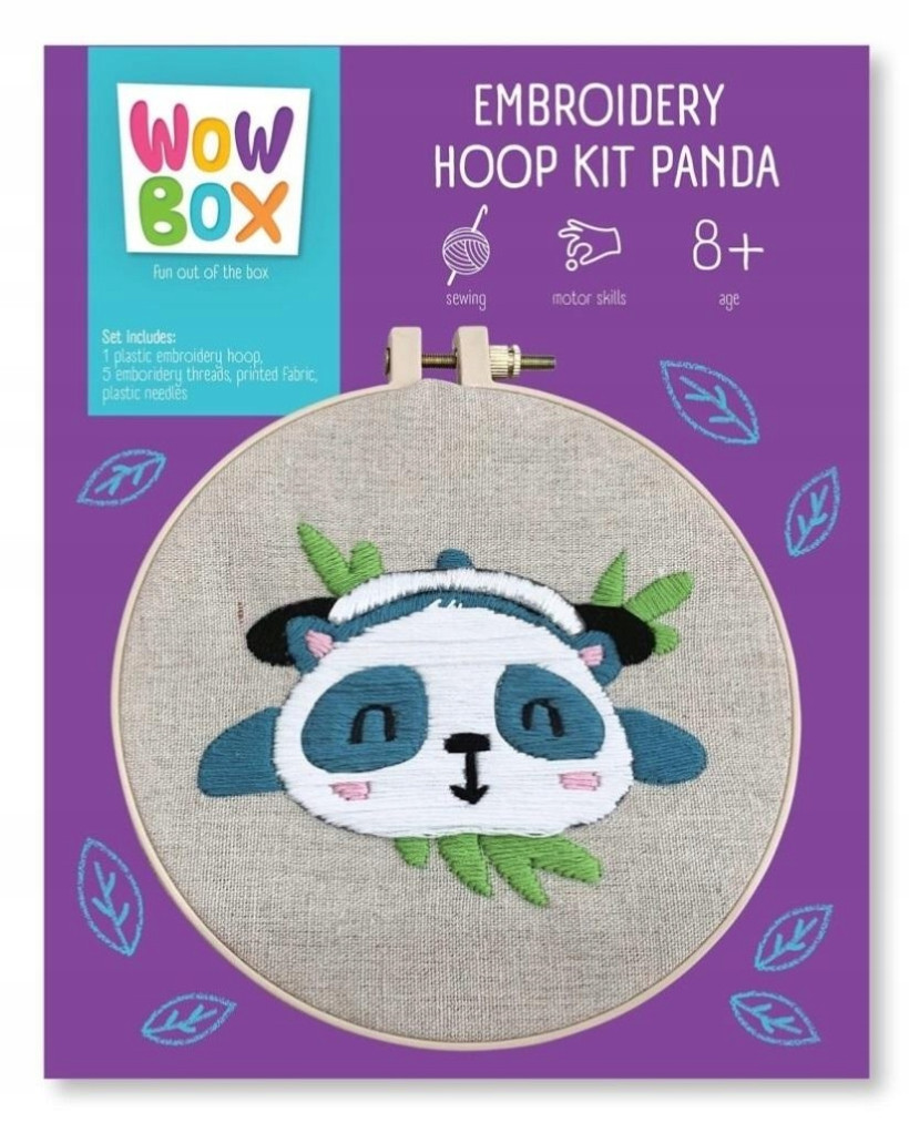 Wow Box PANDA. Zestaw do haftowania, zestaw kreatywny 8+