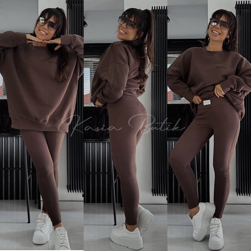 Komplet Bawełniany By Mia Basic Glam Mleczna Czekolada