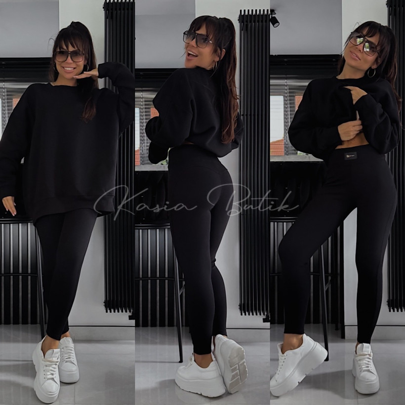 Komplet Bawełniany By Mia Basic Glam Czarny