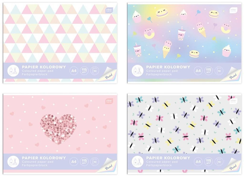 ZESZYT PAPIERÓW KOLOROWYCH PASTEL A4/10K