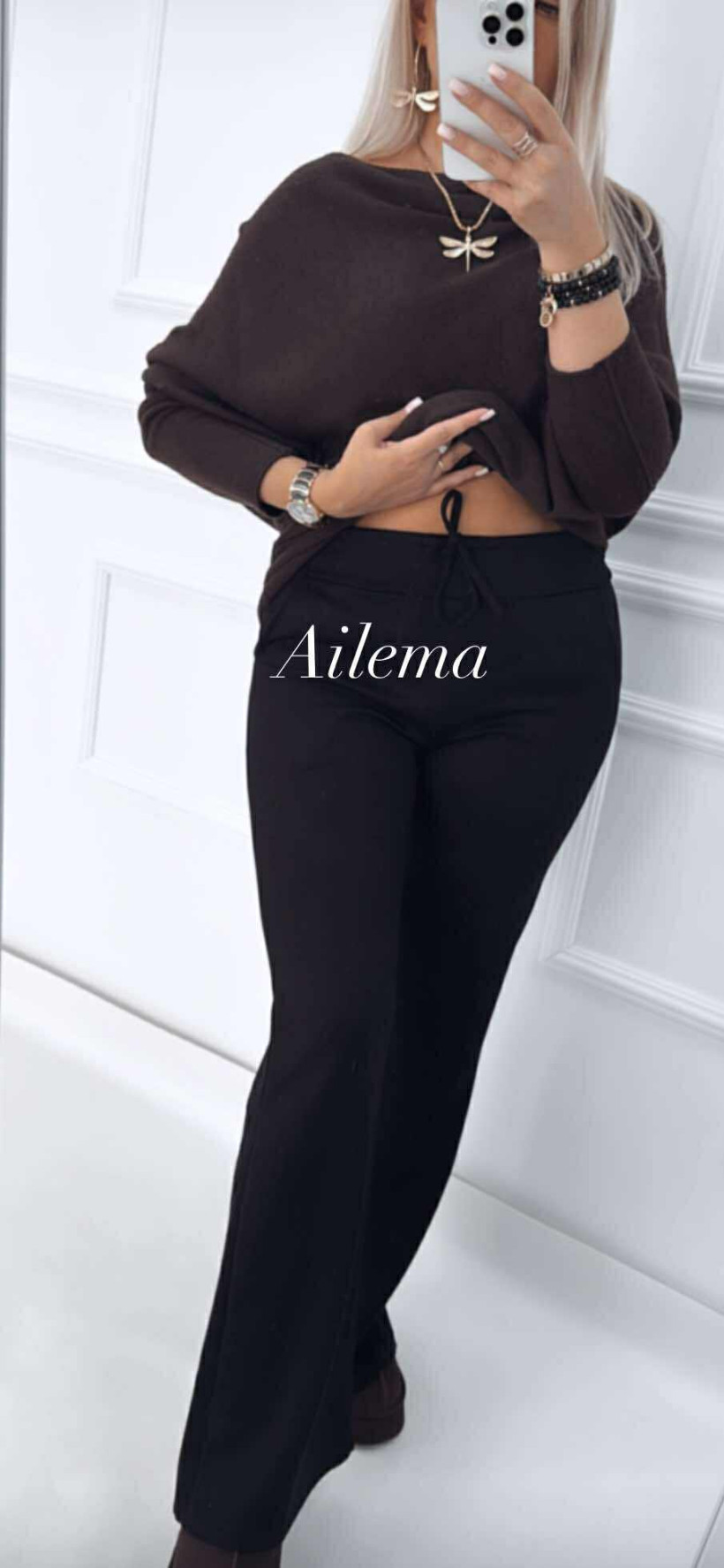 Spodnie z gumą KL9-25105 rozszerzana nogawka