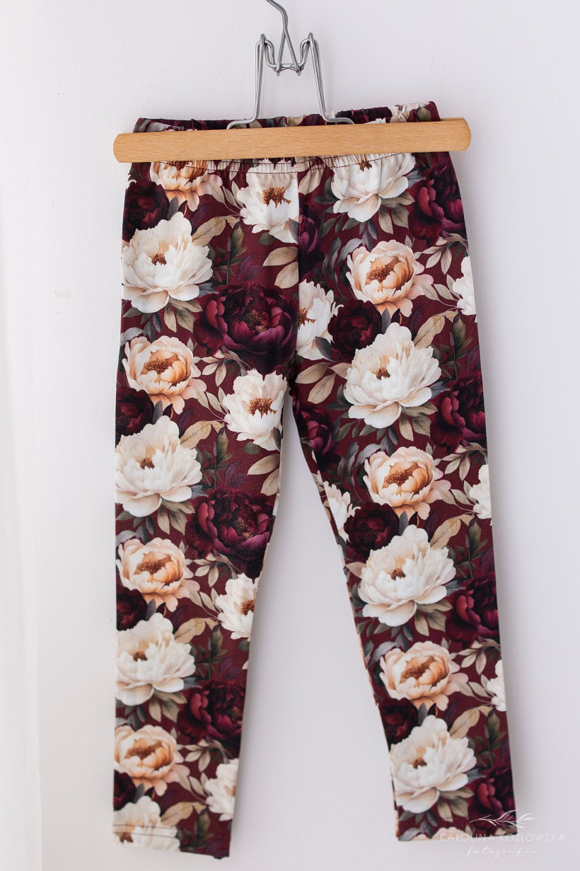 LEGINSY BORDOWY OGRÓD LILY GREY !WYPADAJĄ ZANIŻONE - ZAMAWIAMY ROZMIAR WIĘKSZE!
