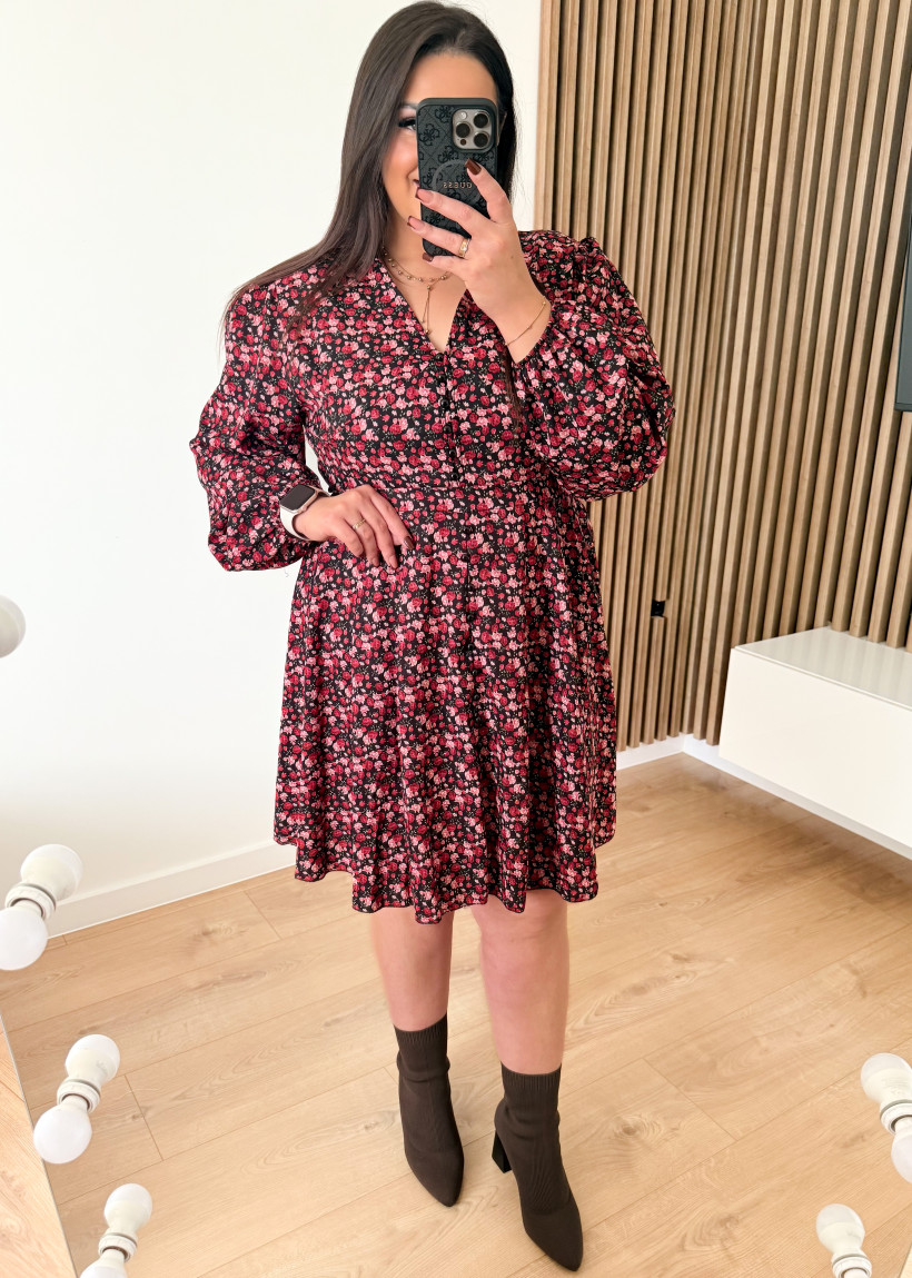 Sukienka DOLIP czarno-czerwona