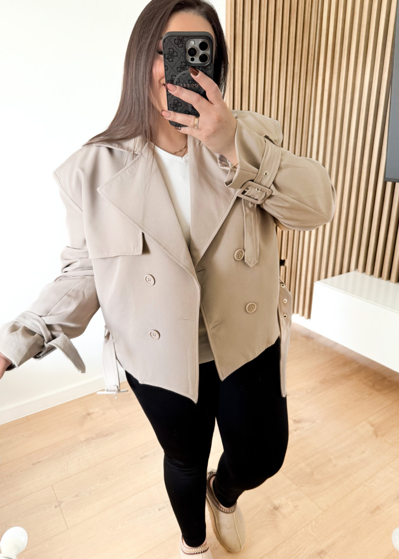 Krótki TRENCZ beżowy