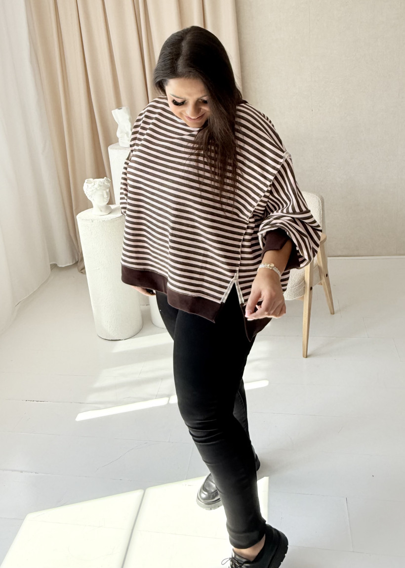 Bluza w paski BRĄZ 