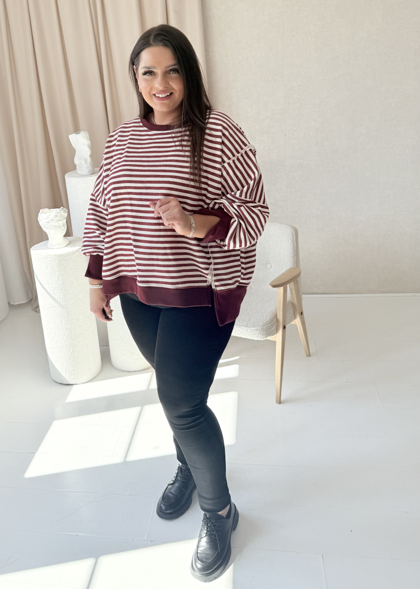 Bluza w paski BORDO 
