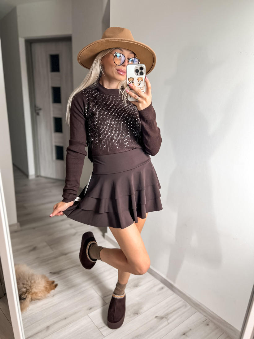 Spódniczko spodenki lycra czekolada