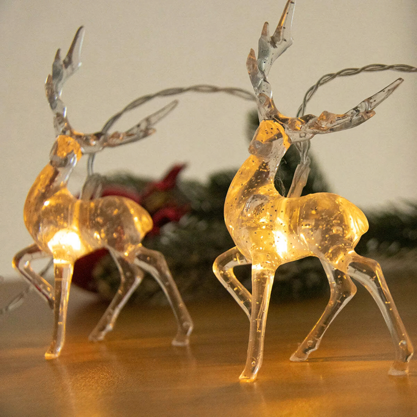 Girlanda lampki LED renifery 10 szt. 150 cm – świąteczny łańcuch dekoracyjny