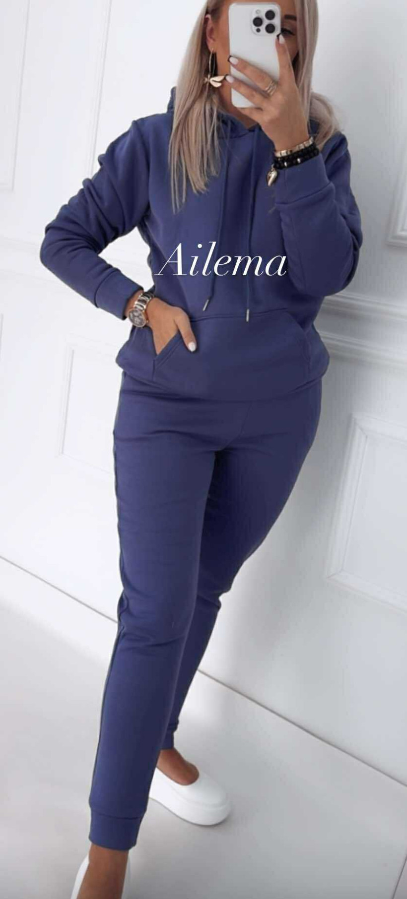 Komplet dresowy AVIX20523 bluza kangurek i spodnie