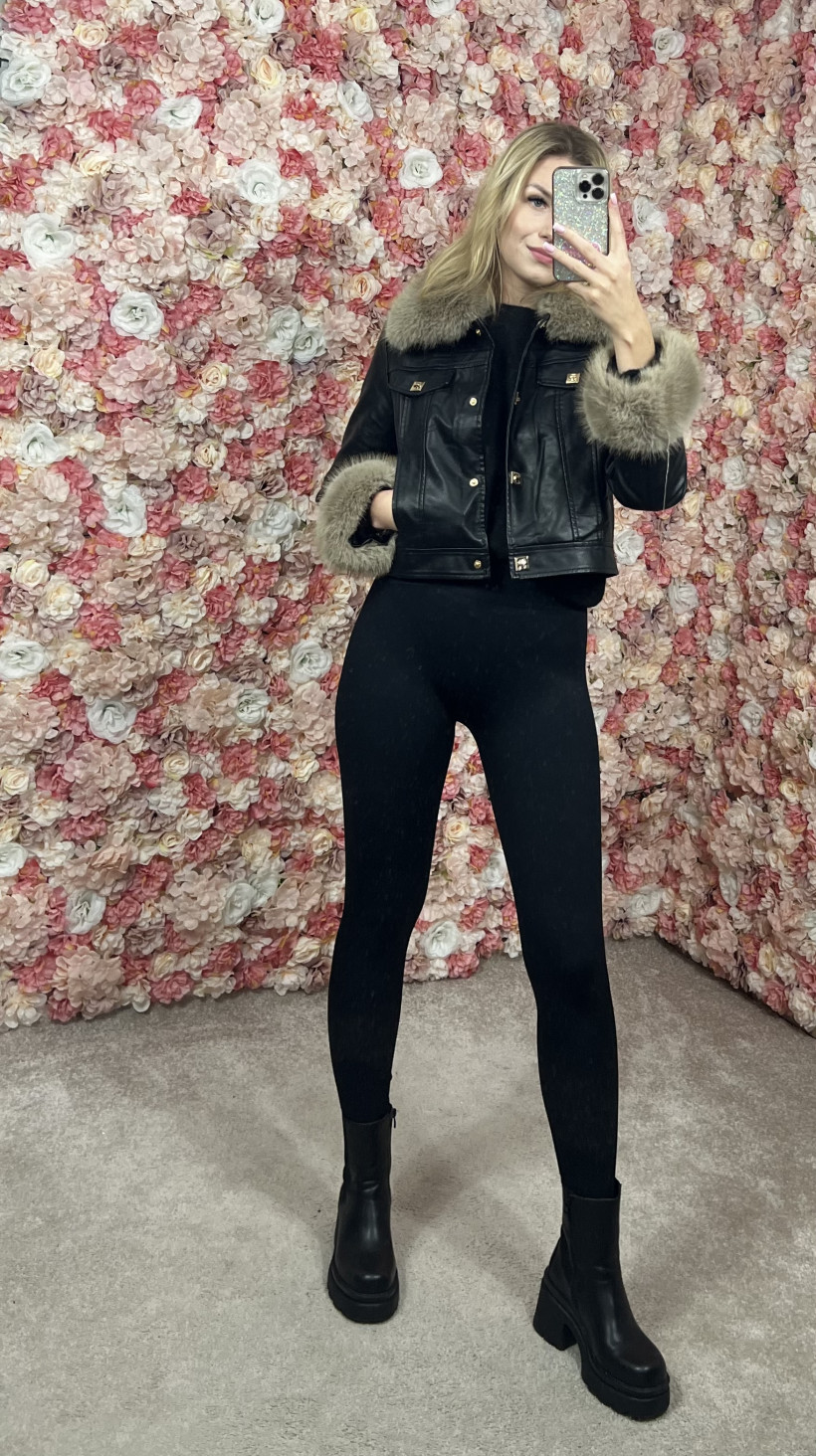 B*Kurtka eko z futerkiem