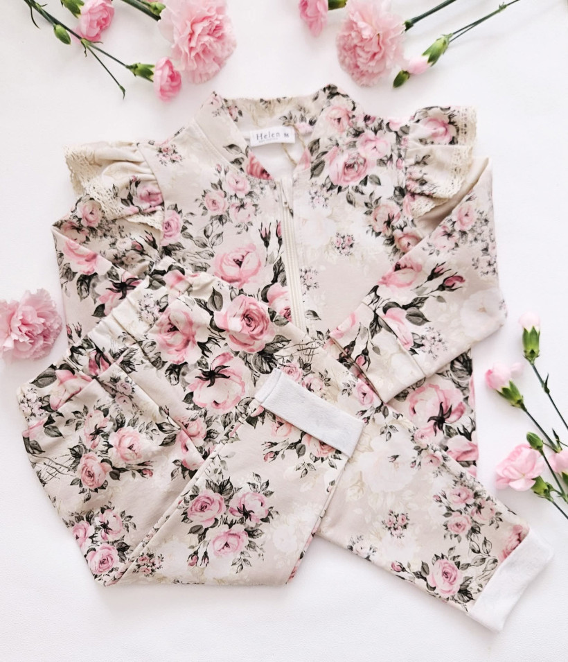 DRES Z BOMBERKĄ BEŻOWY OGRÓD HELEN