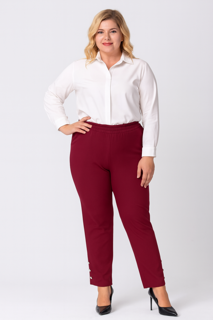 Spodnie z ozdobnymi guziczkami Plus Size - KOLORY